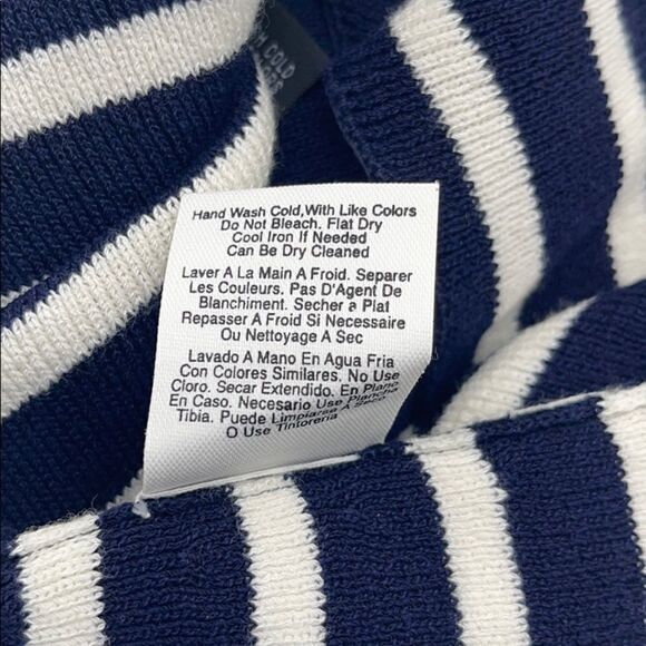 DKNY Navy White Striped Knit Sleeveless Dress SMALL - Picture 11 of 12